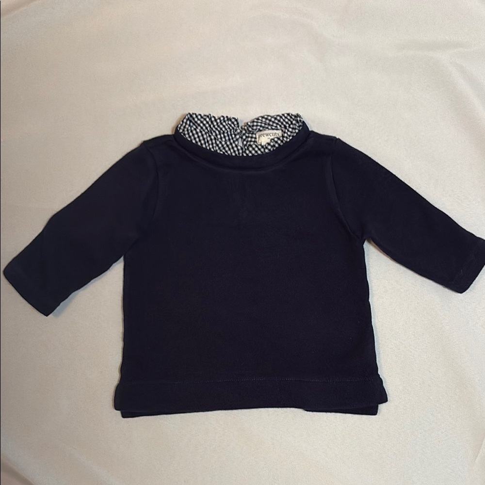 Crewcuts Navy Blue Sweater with Patterned Collar
